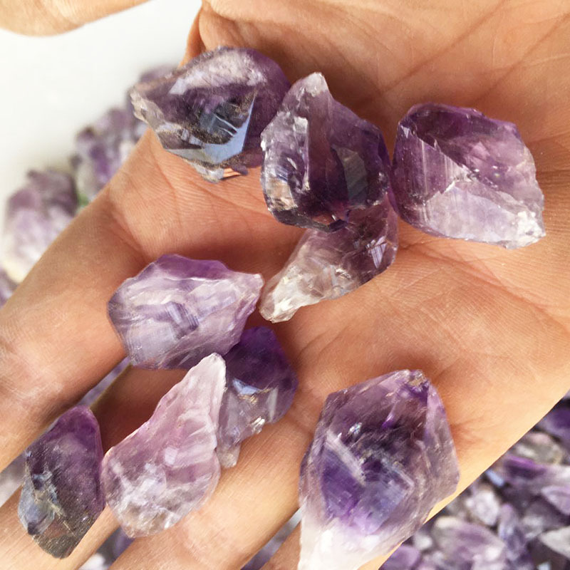 批发天然紫水晶骨干牙子扩香石晶花碎石 紫晶碎片 办公摆件原石
