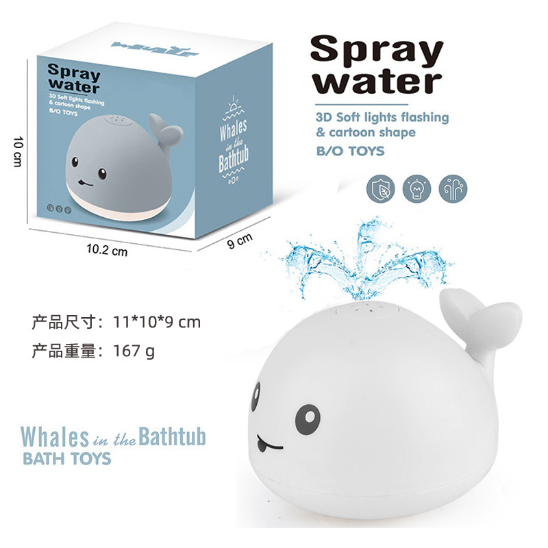 Cross-Border Electric Induction Water Spray Whale Bath Toys Children's Indoor Water Toys Baby Bathroom Toys