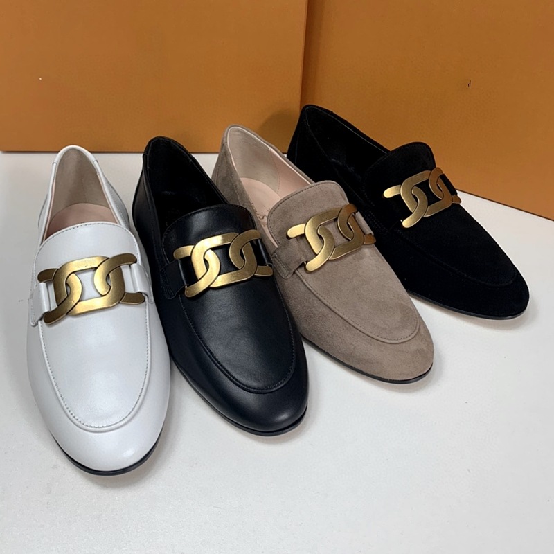 20外贸新款苏茵茵 葡萄妈复古金扣真皮一脚蹬懒人乐福鞋女小皮鞋