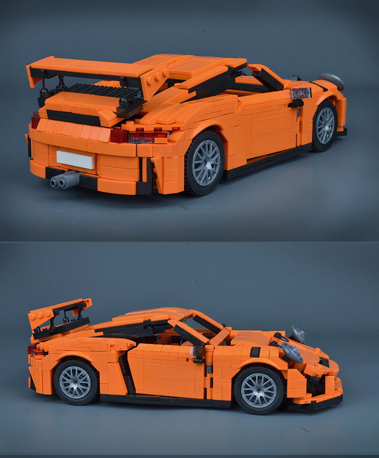 兼容乐高6954跑车模型moc小颗粒积木赛车儿童拼插男孩玩具礼品diy