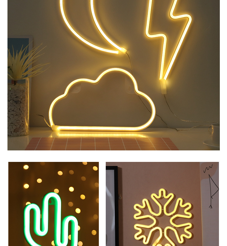 亚马逊热销led霓虹灯 love彩虹火烈鸟hello房间装饰创意led灯批发