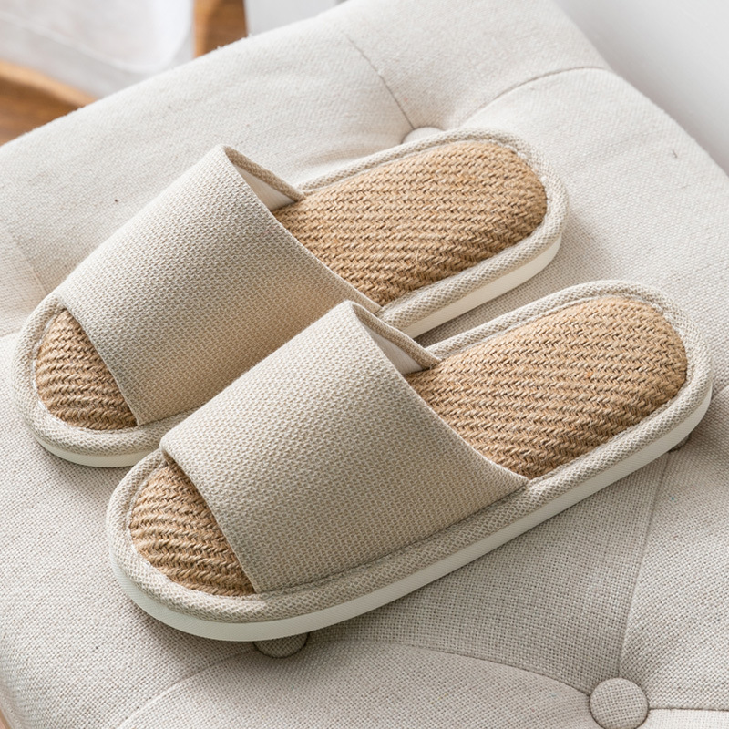 Simple Linen Home Floor Cotton and Linen Slippers