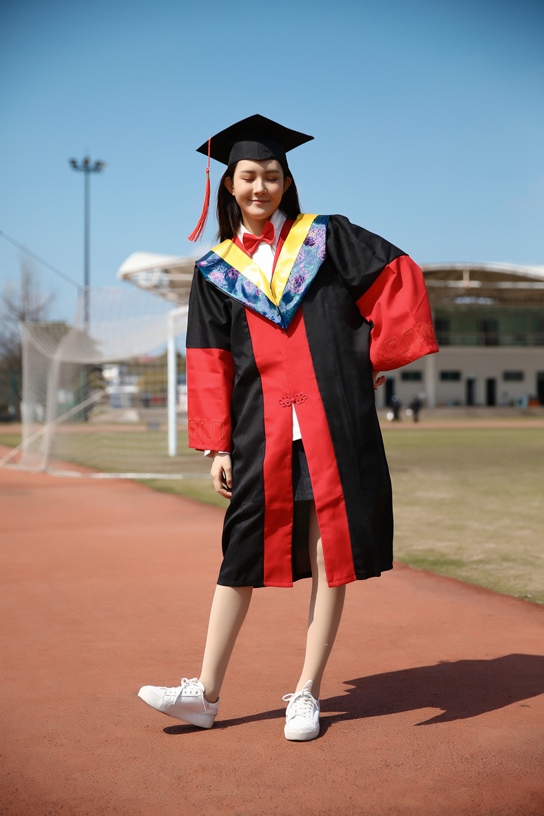 现货批发博士服 大学毕业礼服专业成人学士服垂布披肩绶带