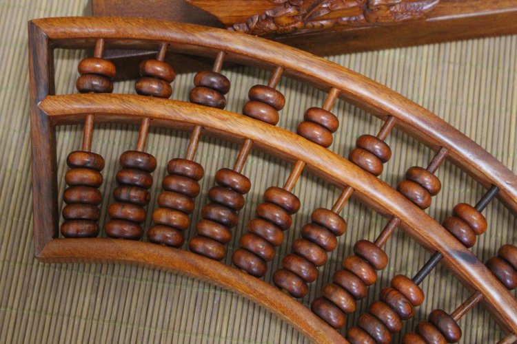 红木算盘13档15档带底座中式实木老式算盘书房文房摆件木雕工艺品