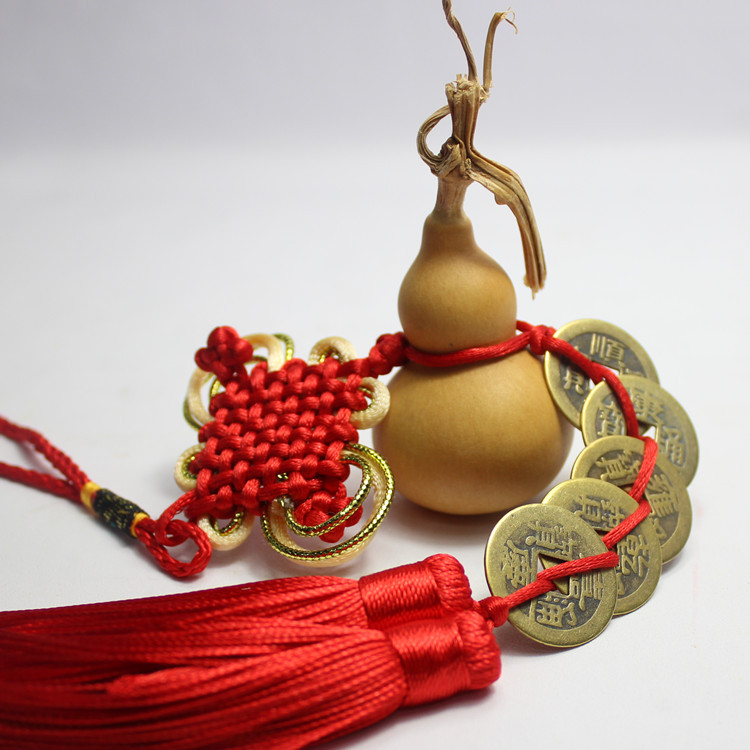 天然葫芦五帝钱挂件葫芦六帝铜钱纯铜五帝钱车挂件