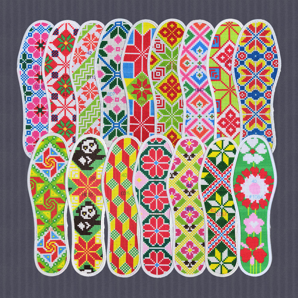 新款十字绣鞋垫半成品带针带线刺绣纯手工自己绣男女满绣成人批发