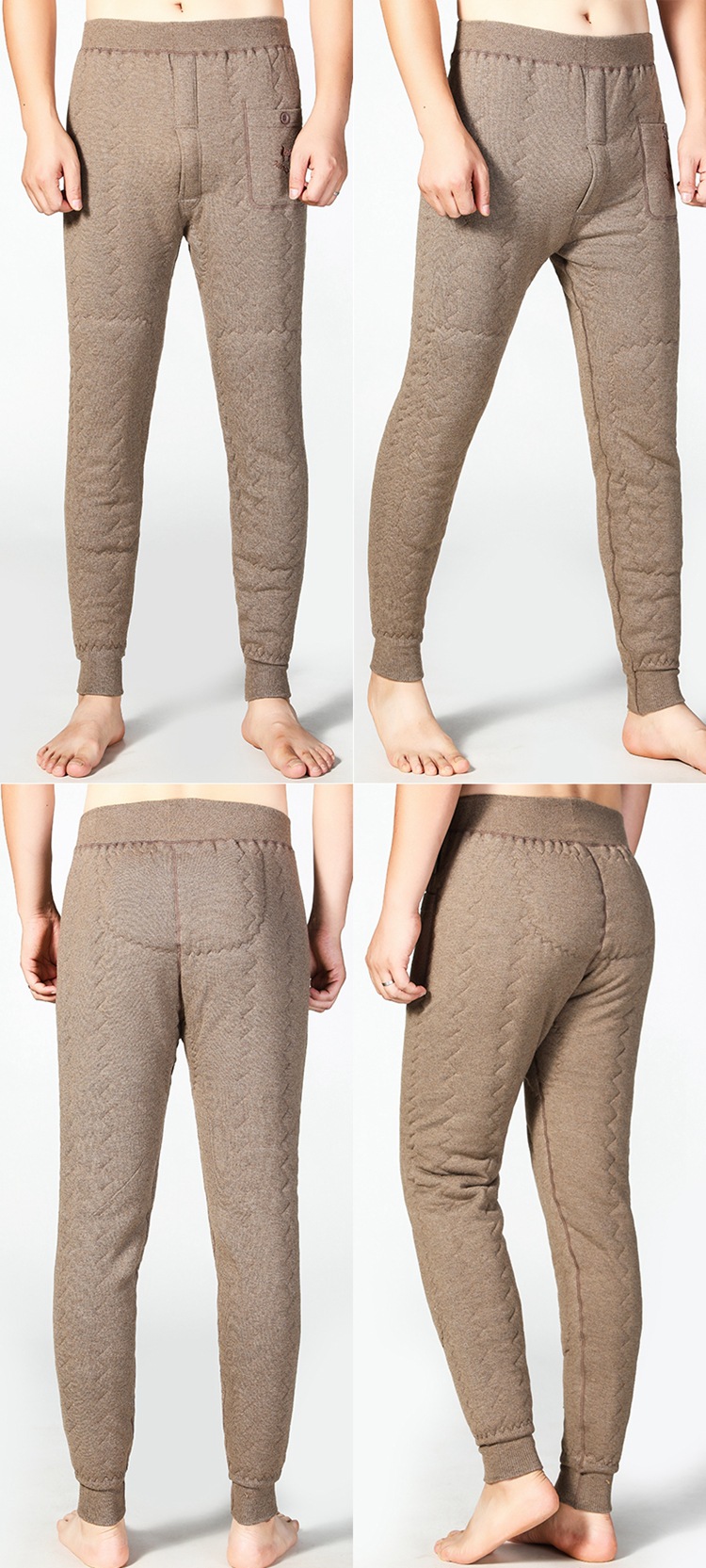 2020时尚男士羊毛裤冬季加厚羊绒裤女士高腰护膝毛线保暖裤棉裤男
