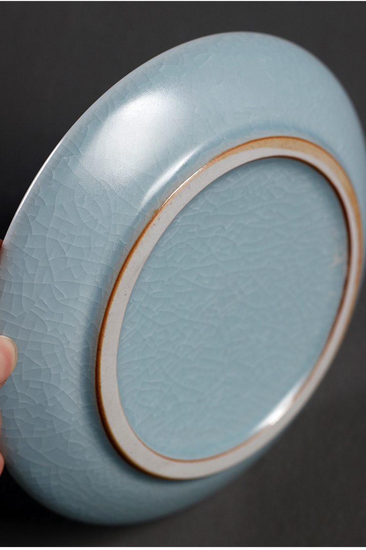 天青汝窑开片大号盖碗带壶承钧窑盖杯官窑三才碗敬茶碗个人盖碗