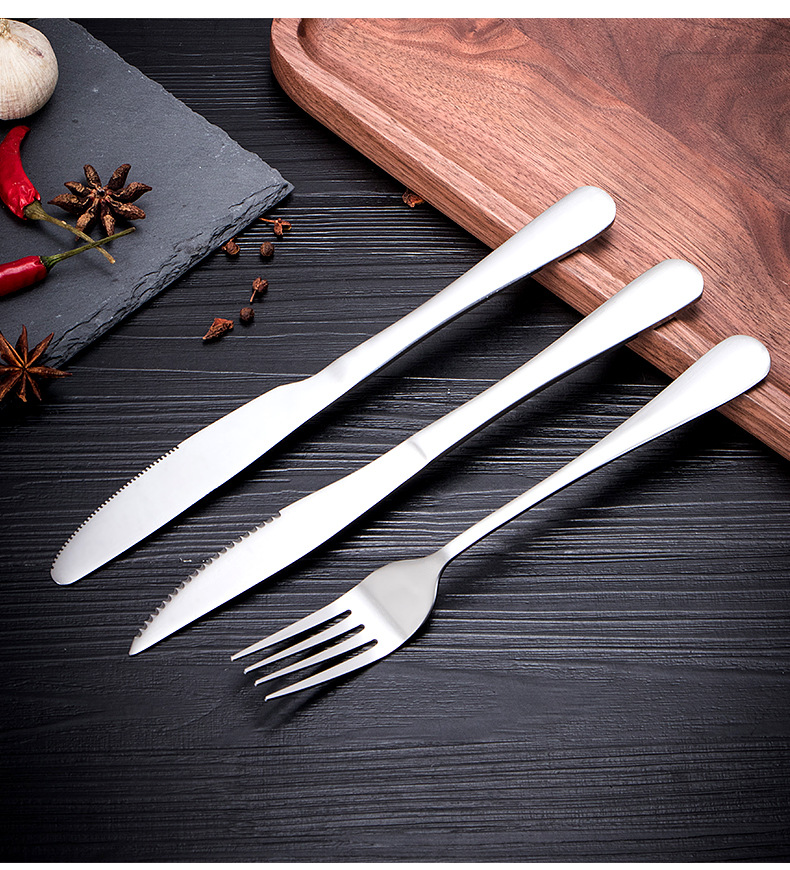 家用厨房餐厅酒店不锈钢牛排刀叉牛排刀餐刀叉子套装西餐餐具批发