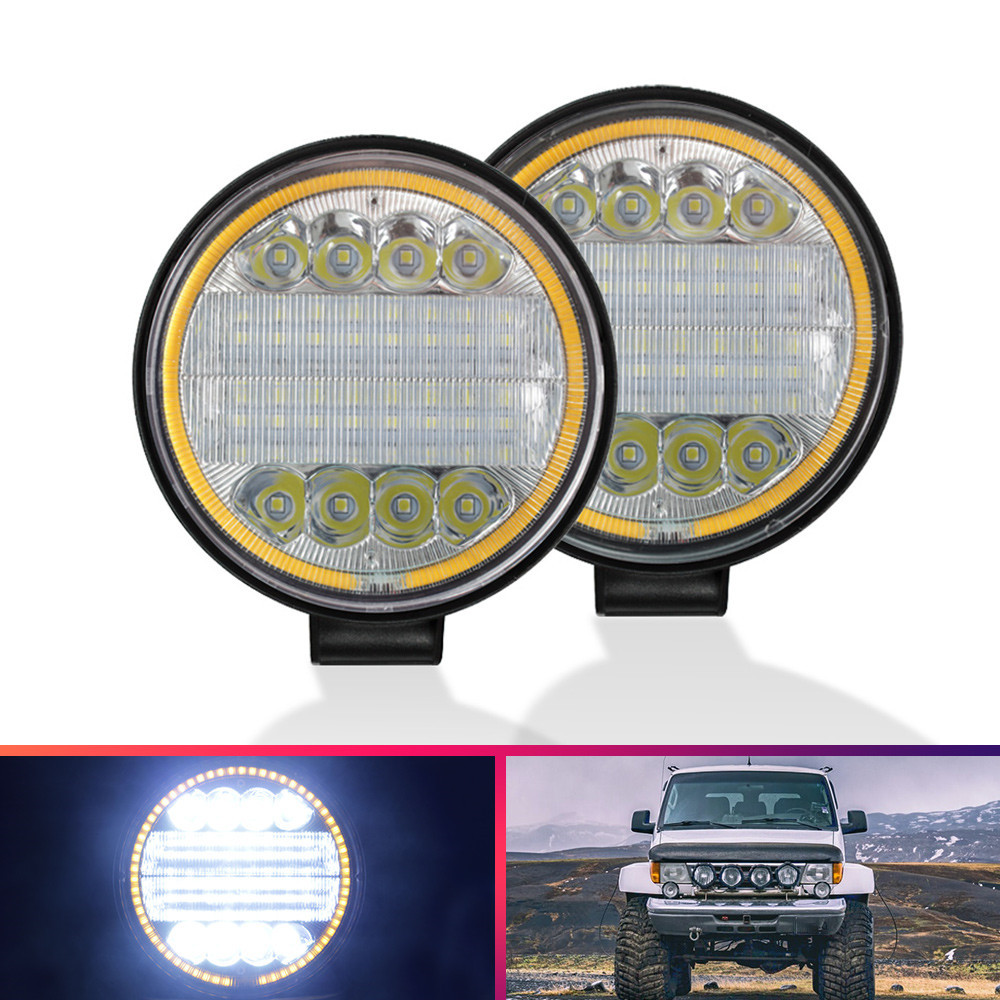 Cross-Border Dedicated Car Led Work Light 72W round Truck Light with Aperture Inspection Light Led Universal Work Light