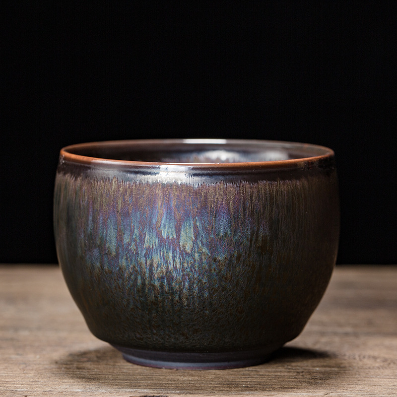 陈为椿火龙建盏天目七彩可以养主人杯日式茶盏功夫茶具普洱茶单杯