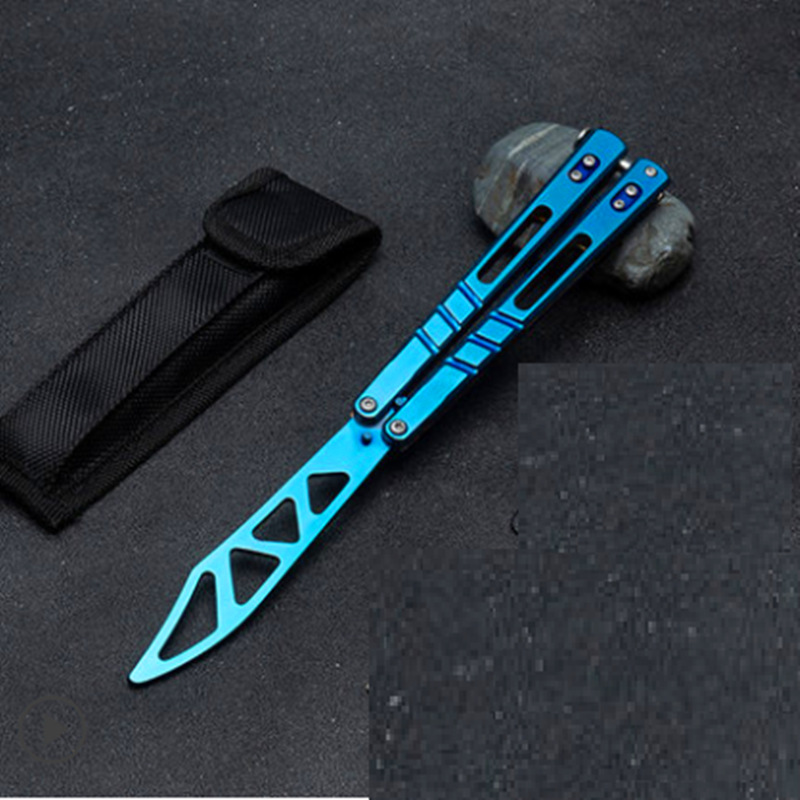 现货供应蝴蝶甩手刀 练习工具不锈钢户外工具jl-64未开刃