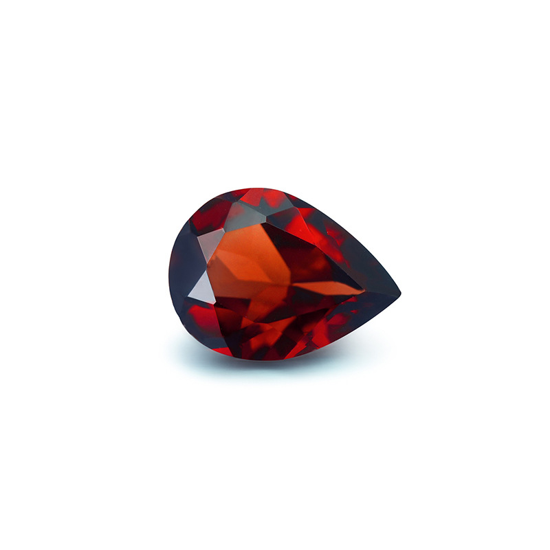 天然红色石榴石戒面梨形水滴形裸石 彩宝首饰镶嵌半成品厂家批发