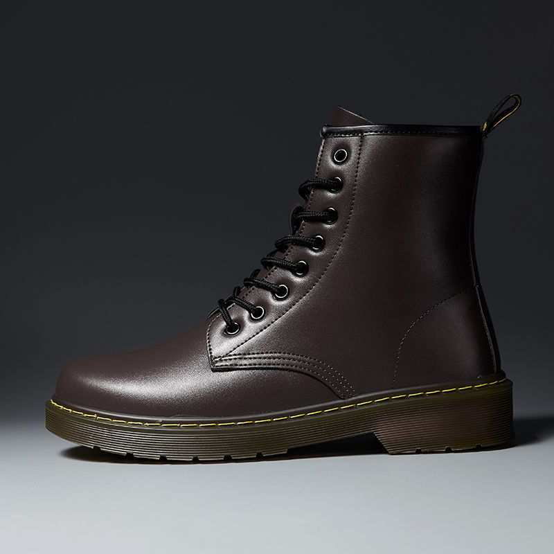 秋季男鞋皮靴男士骑士靴机车男靴马丁靴高帮潮鞋百搭工装黑色男靴