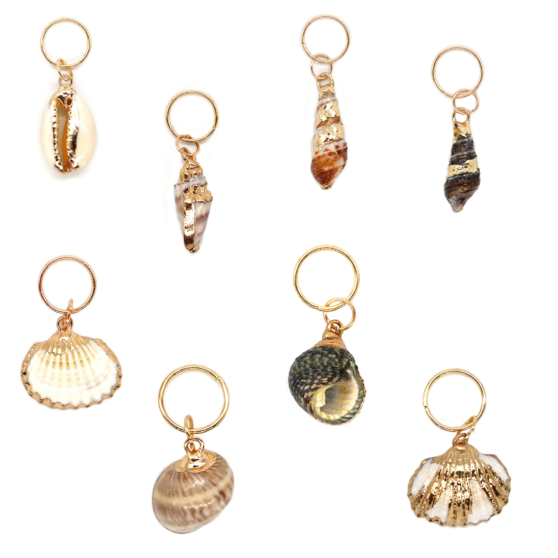 真贝壳吊坠珍珠贝耳环海贝扇贝饰品 diy韩版饰品配件古贝壳小挂件