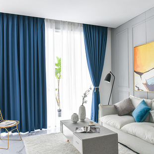 北欧ins风纳米高精密窗帘 新款全遮光窗帘别墅家装成品窗帘定制