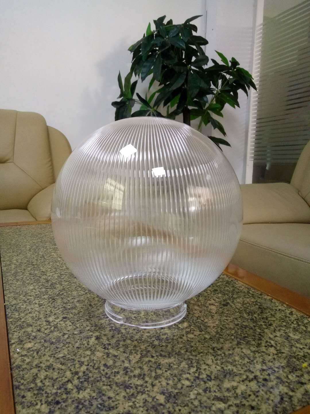 透明条纹圆球壁灯200mm圆形灯罩螺口pmma亚克力