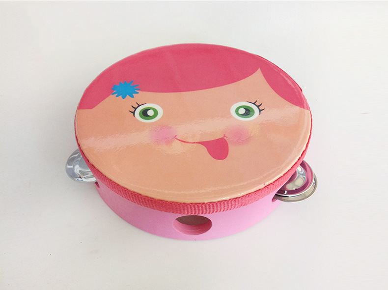 幼儿园6寸手拍铃鼓儿童小铃鼓手摇舞蹈表演铃鼓拍拍鼓娃娃头铃鼓