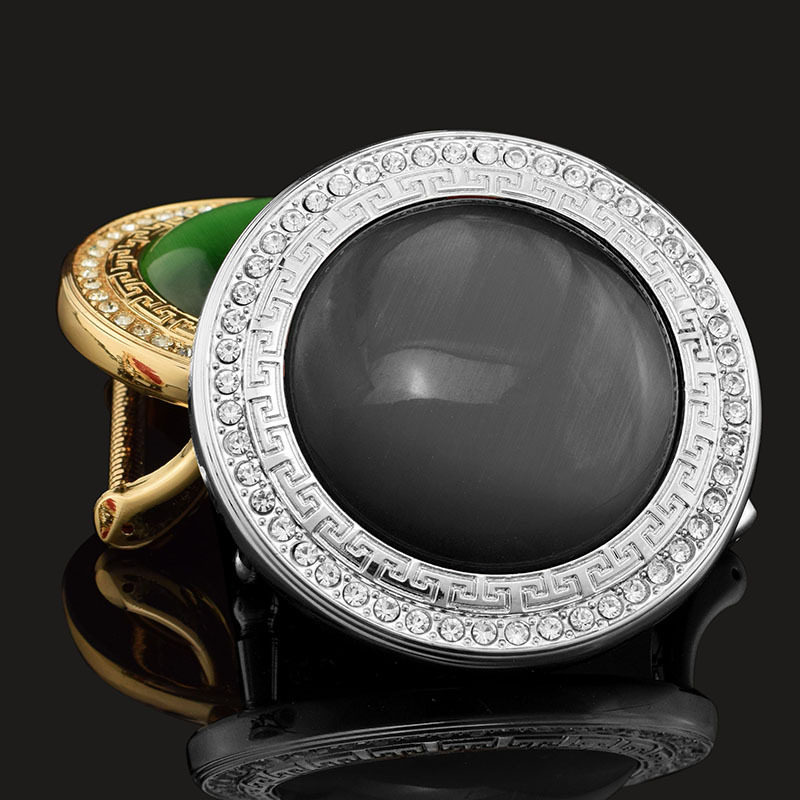 新款腰带配件平滑扣头金属合金扣镶嵌玉石男士皮带扣镶玛瑙腰带头