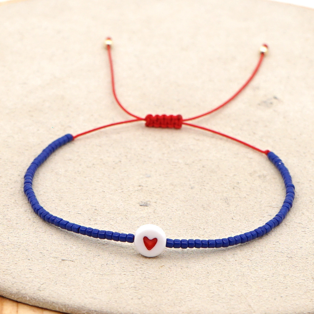 小众设计时尚森系爱心手链女进口mgb米珠手工编织学生闺蜜手饰