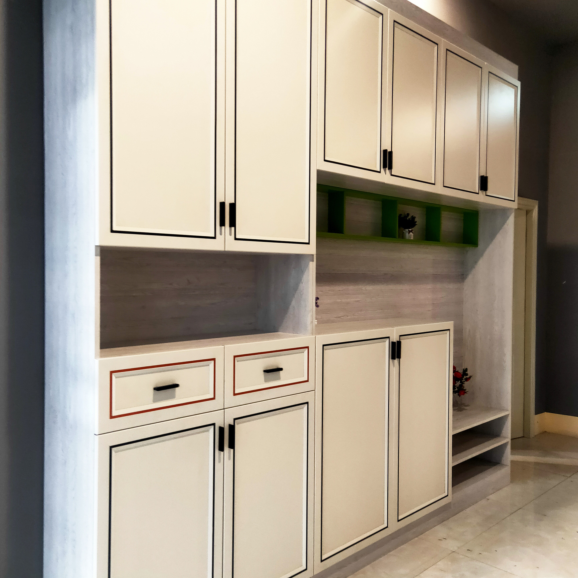 白色金边全铝合金家具门橱柜门衣柜门酒柜门定制厂家直售一件起定