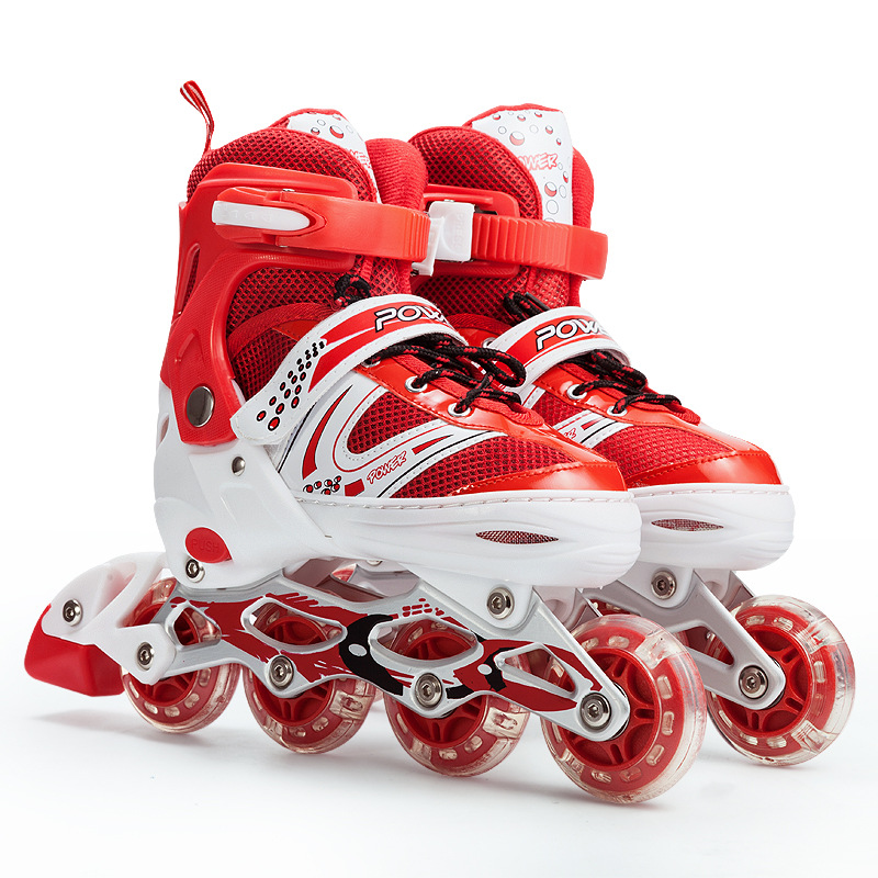 Children's The Skating Shoes PVC Wheel Full Set Skates Roller Skates Men's and Women's Pulley Adjustable Factory Wholesale