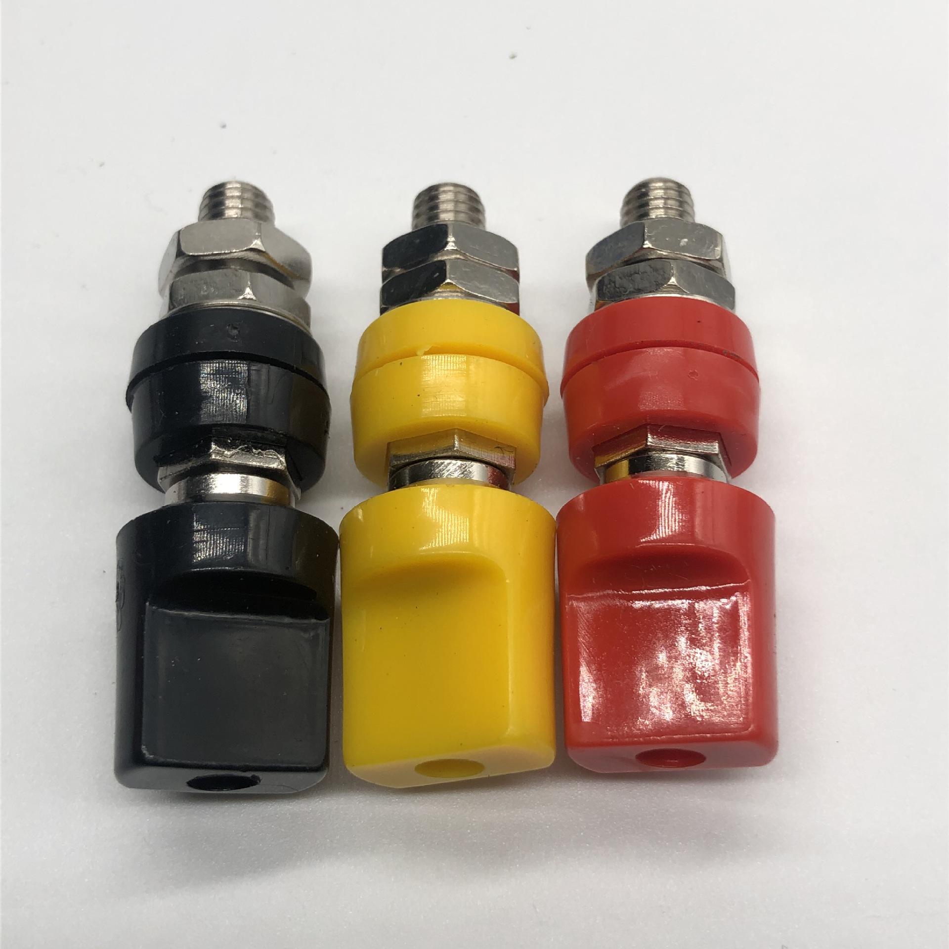 扁帽头m10半铜接线柱 10mm半铜接地端子100a大电流4mm香蕉插座