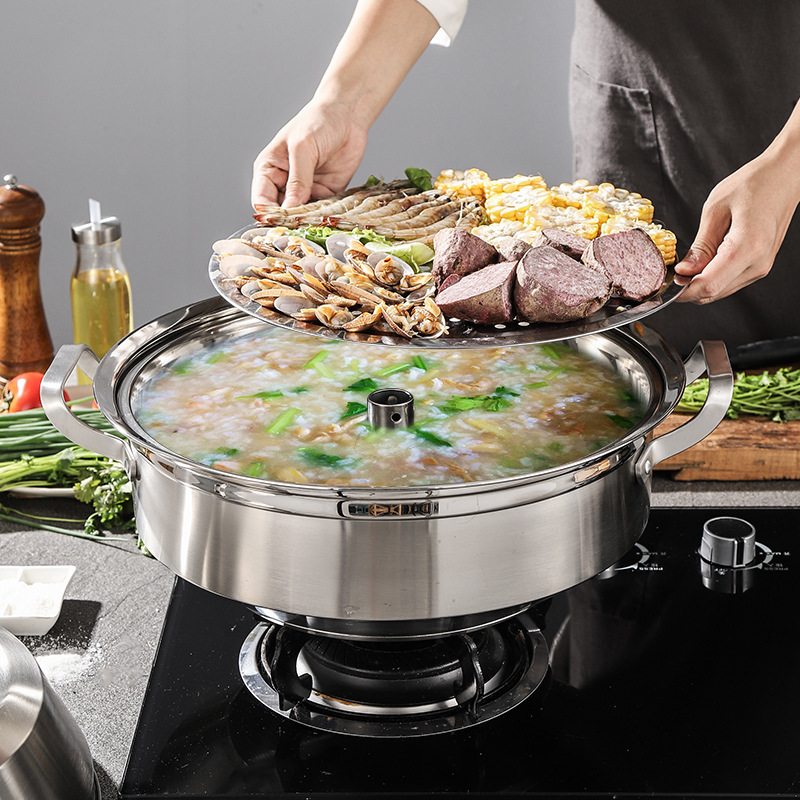 海鲜蒸汽锅桑拿锅蒸汽火锅蒸海鲜锅家用蒸气锅多功能不锈钢蒸锅