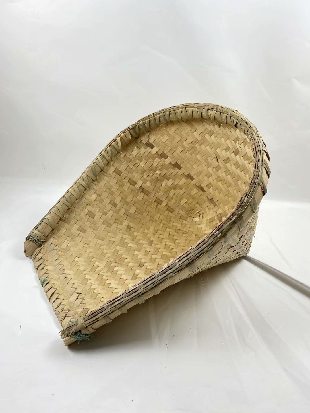竹编撮箕开口簸箕青皮制作铲粮食搬运晾晒舞台收纳篮晾晒沥水竹篮