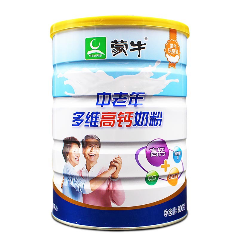 蒙牛中老年多维高钙奶粉800克单桶22年8月产(拍2桶的倍数发礼盒)