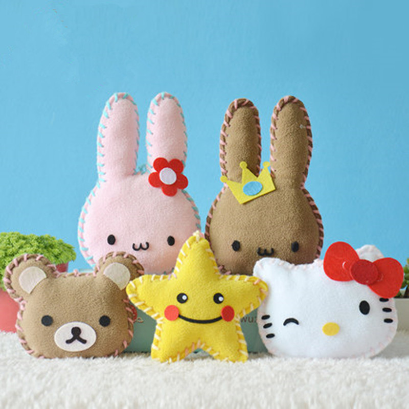 儿童幼儿园毛毡手工diy玩具无纺布材料包 动物不织布手工玩偶