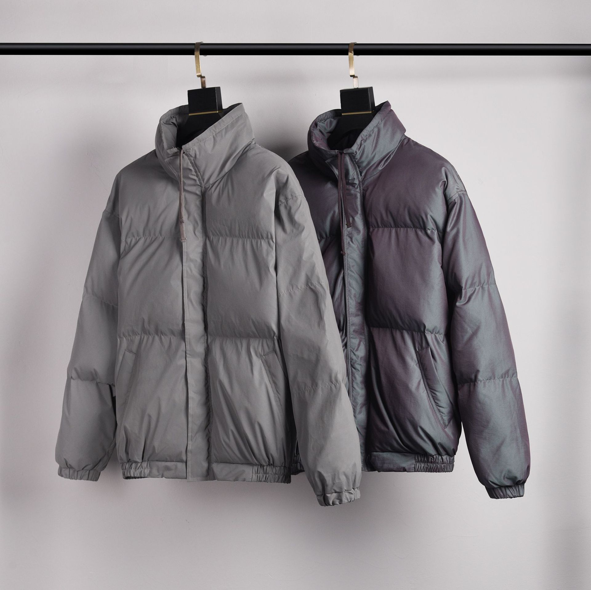 fearofgod复线essentials新款镭射反光炫彩立体加厚棉服外套