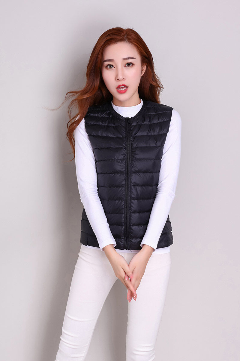 2019新款秋冬轻薄羽绒服女士背心短款大码薄款冬装轻便内外穿马甲