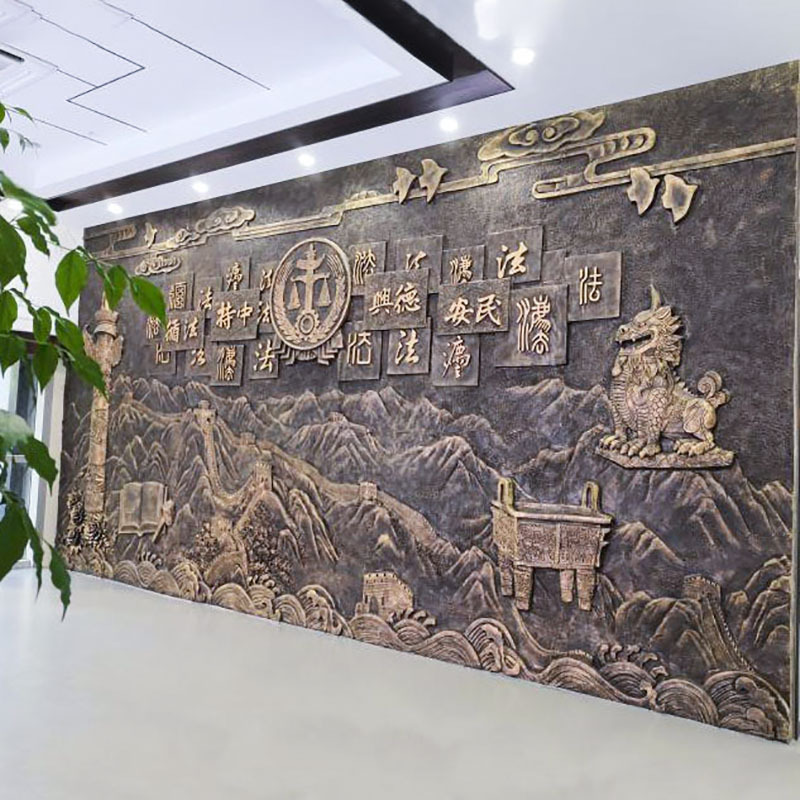 玻璃钢仿铜浮雕定制室内展览馆大厅背景墙浮雕砂岩铸铜校园浮雕