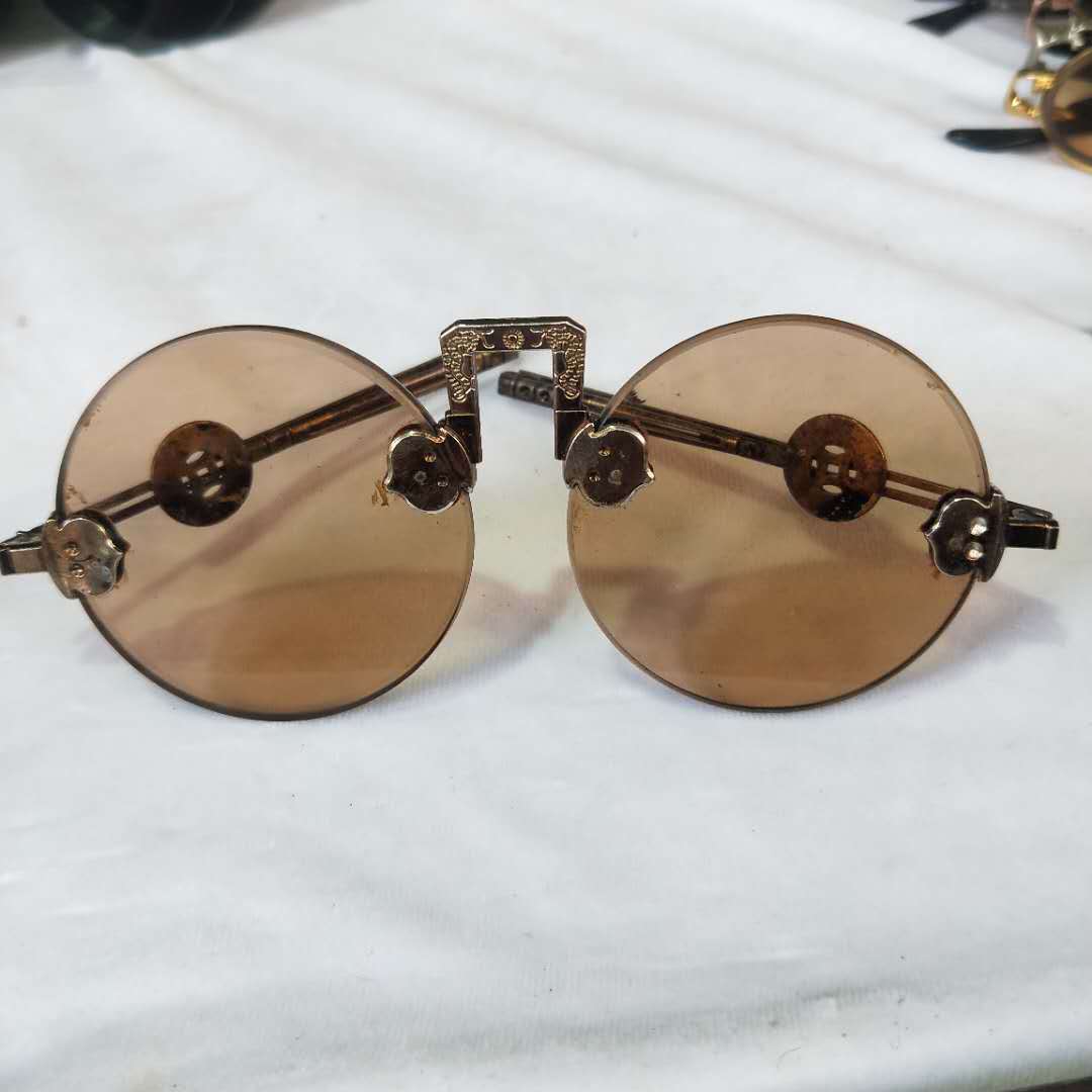 批发仿古眼镜民国眼镜太阳镜老上海墨镜茶晶水晶眼镜茶色镜片