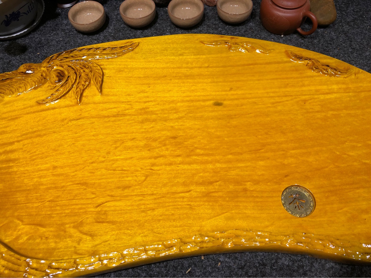 缅甸金丝楠木茶盘实木整块功夫茶海厂家批发办公室客厅泡茶桌树根