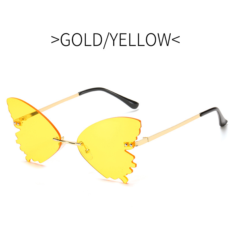 Personalized Butterfly Sunglasses Metal Frameless Glasses European and American Fashion Sunglasses Female Funny Ball Foreign Trade Glasses