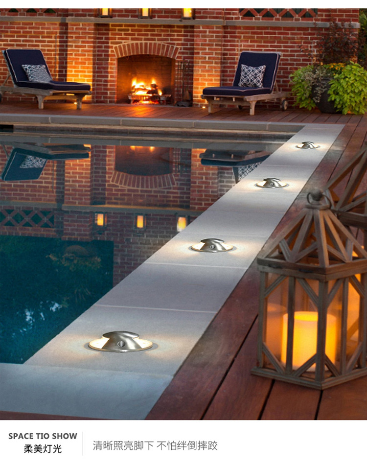 雷星led侧发光地埋灯墙角灯1w嵌入式地脚灯户外庭院灯圆形小埋地