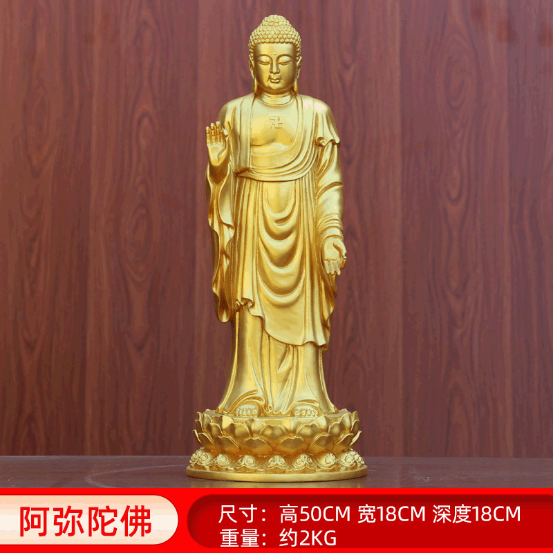 Sujin Taolai Buddha 50cm High Standing Buddha Statue Home Serving Resin Decorations Buddha Statue Factory Supplier