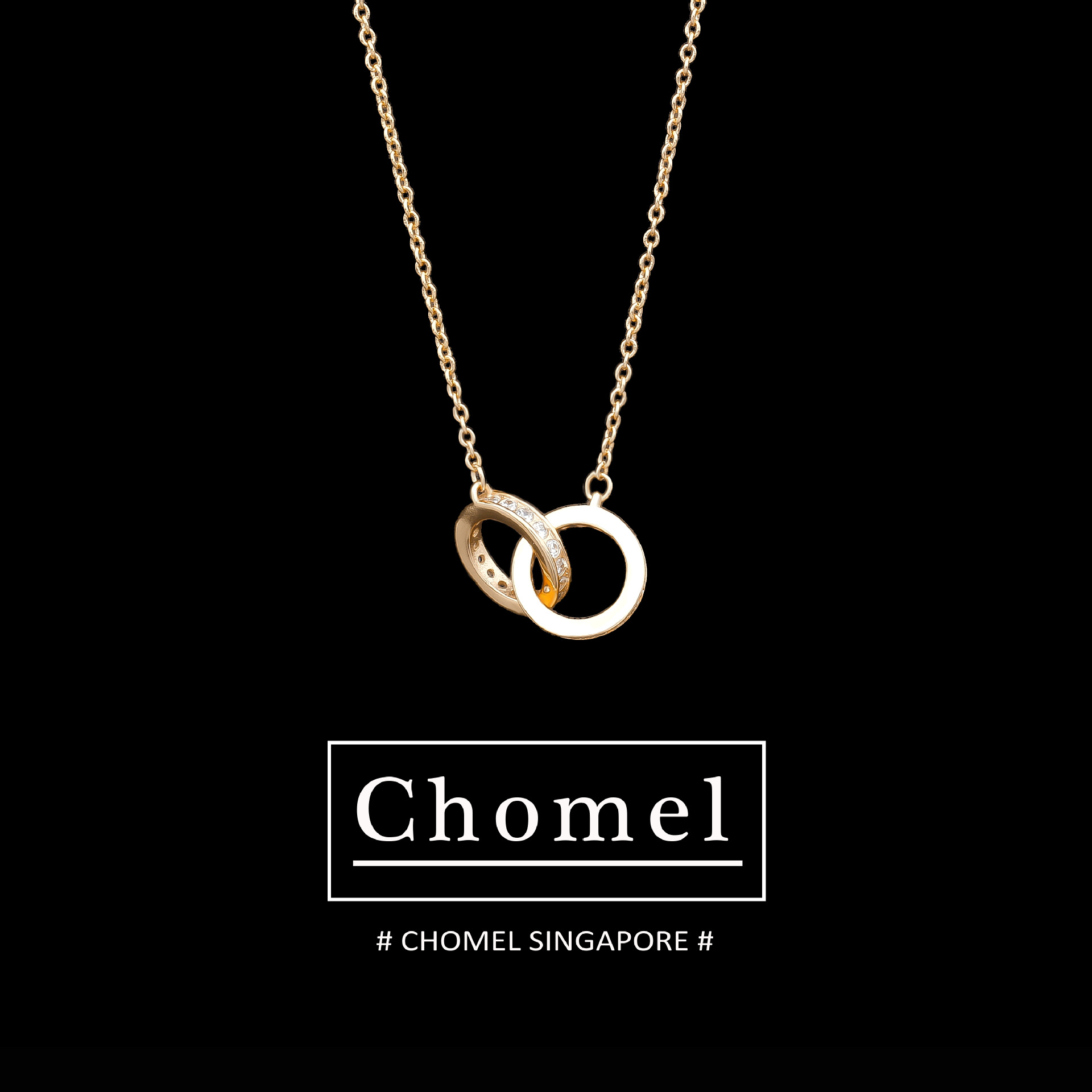 新加坡chomel项链女双环锁骨链小红书推荐小众品牌简单设计感ins