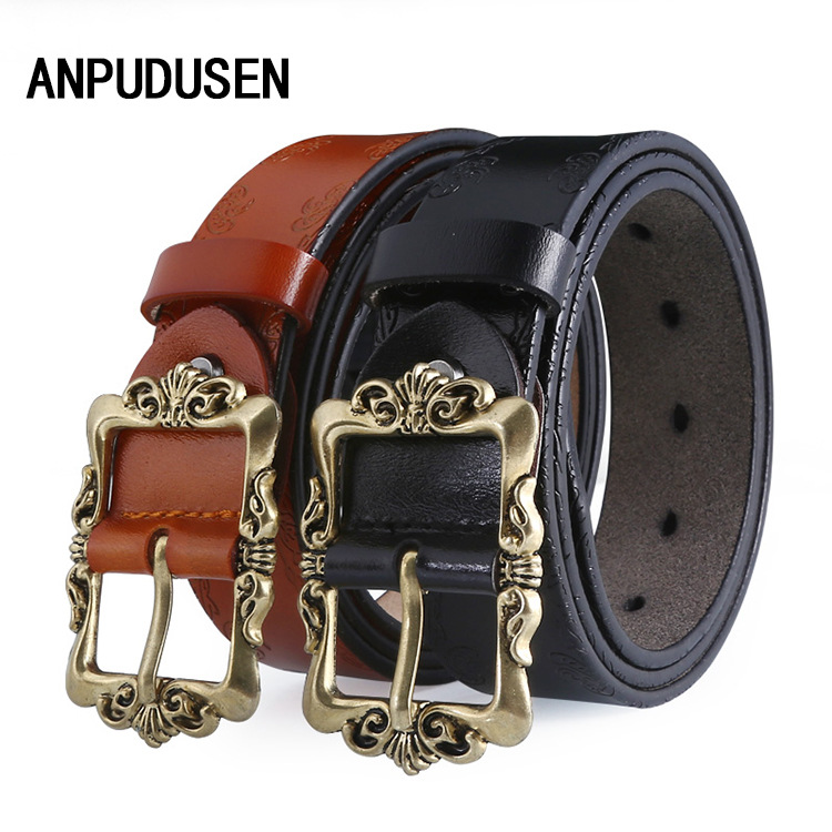 all-matching casual european and american trendy alloy pin buckle high quality leather pants women‘s belt in stock wholesale stall hot selling product