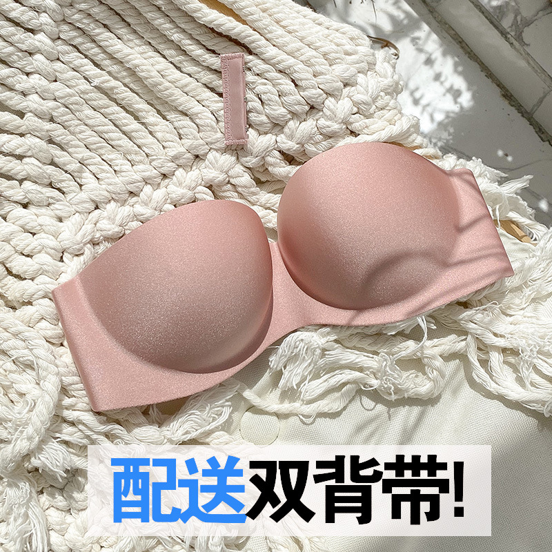 Hot Sale Strapless Bra Invisible Tube Top Push up Dress Wedding Dress Half Cup Bra One Piece Seamless Underwear Wholesale