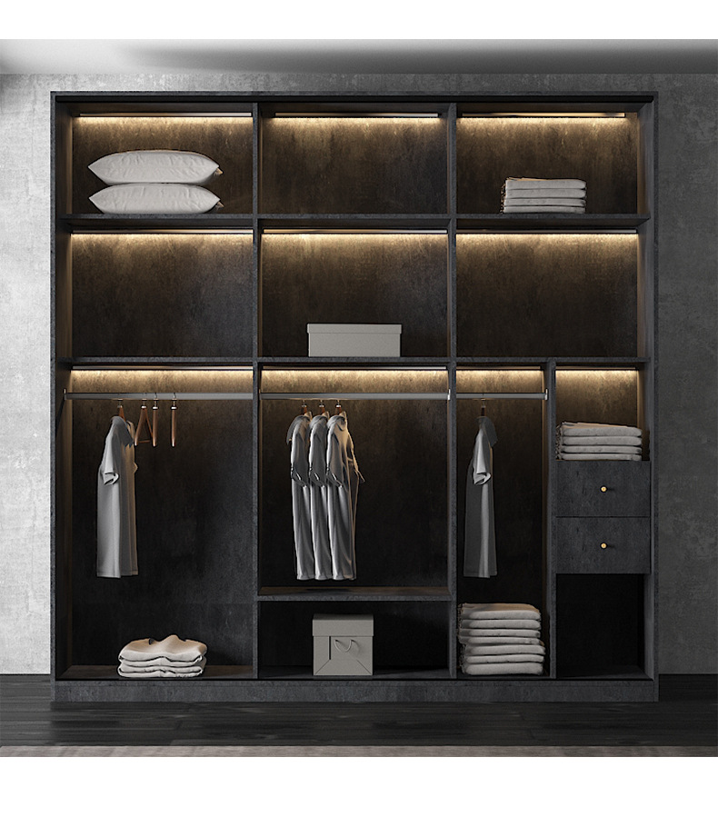 轻奢极简玻璃门家具定制衣柜推拉门滑门卧室整体衣橱定制全屋定制