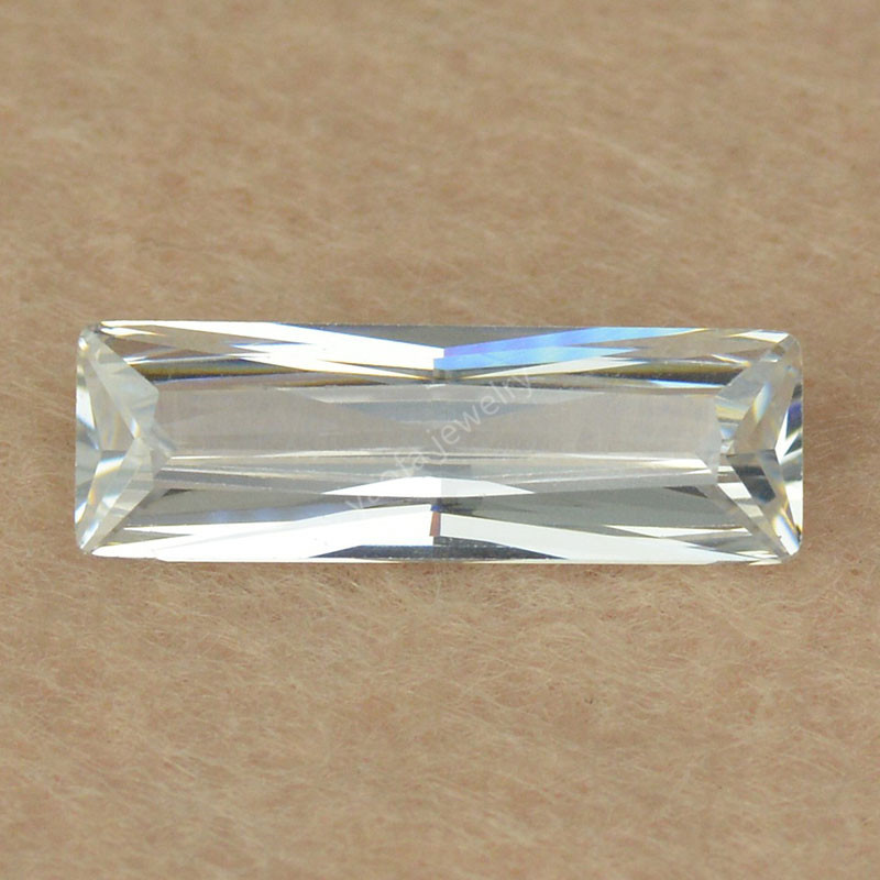 批发白色加长长方形合成锆石裸石 拉长型长方人工宝石皓石戒面