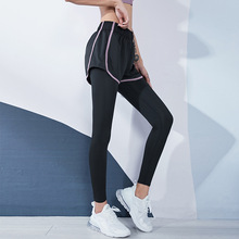 瑜伽裤女弹力紧身高腰提臀假两件运动跑步裤打底外穿健身服夏季新