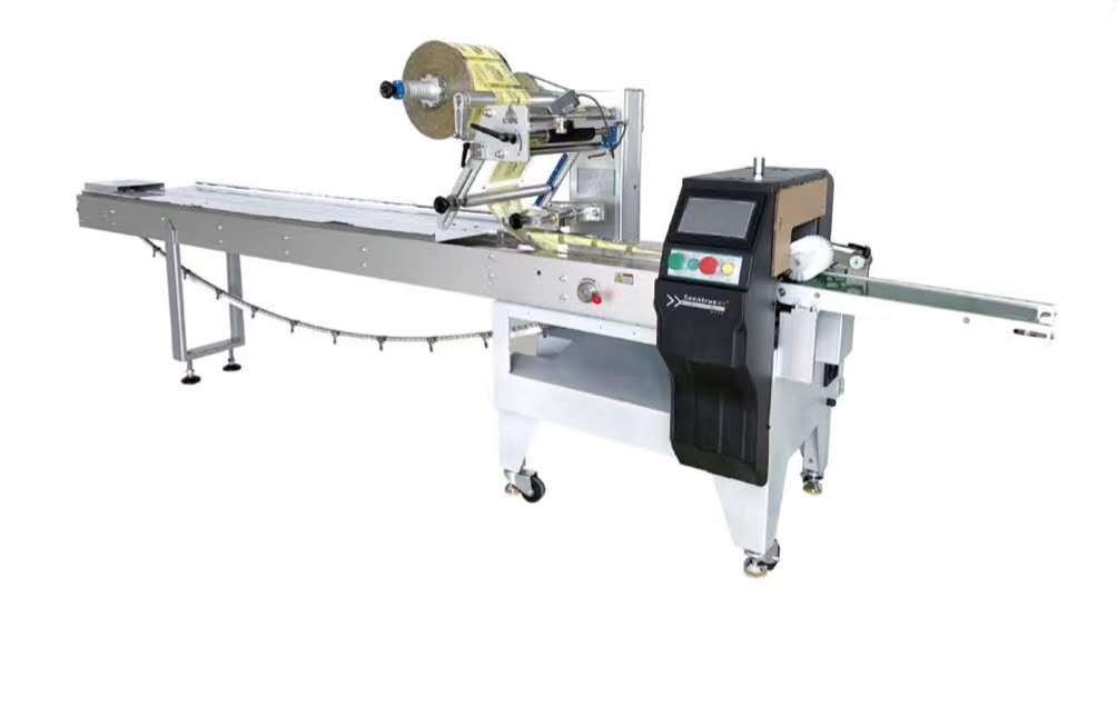 松川三伺服180s型枕式包装机饼干月饼面包蛋糕酥饼包装机封口机