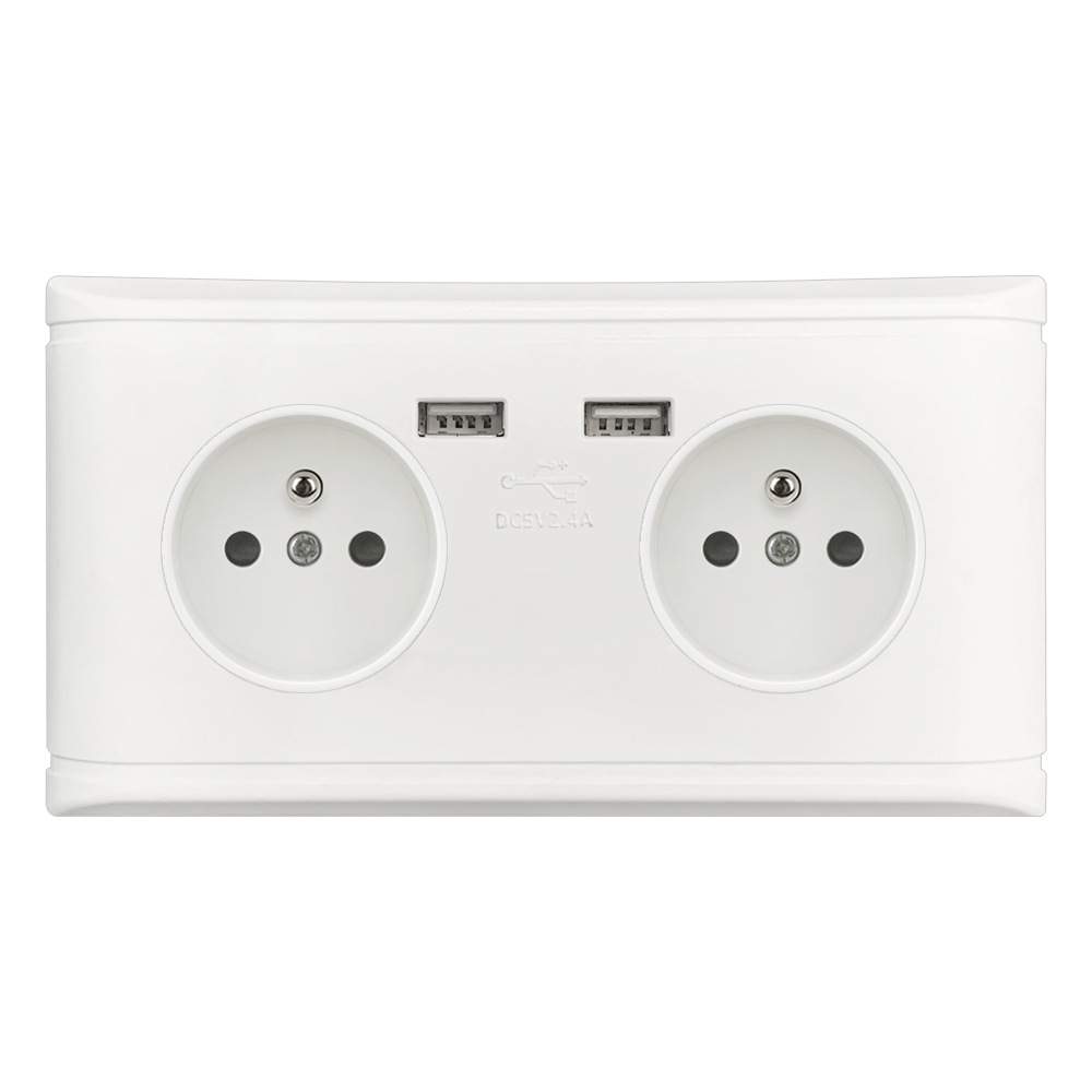 国际电工二位联体法式16a印尼通用147型插座面板欧规欧式法标146