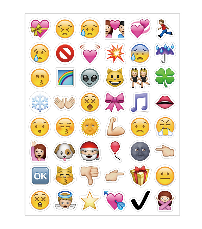 创意苹果表情包粘贴纸emoji表情手账不干胶贴纸卡通人物贴