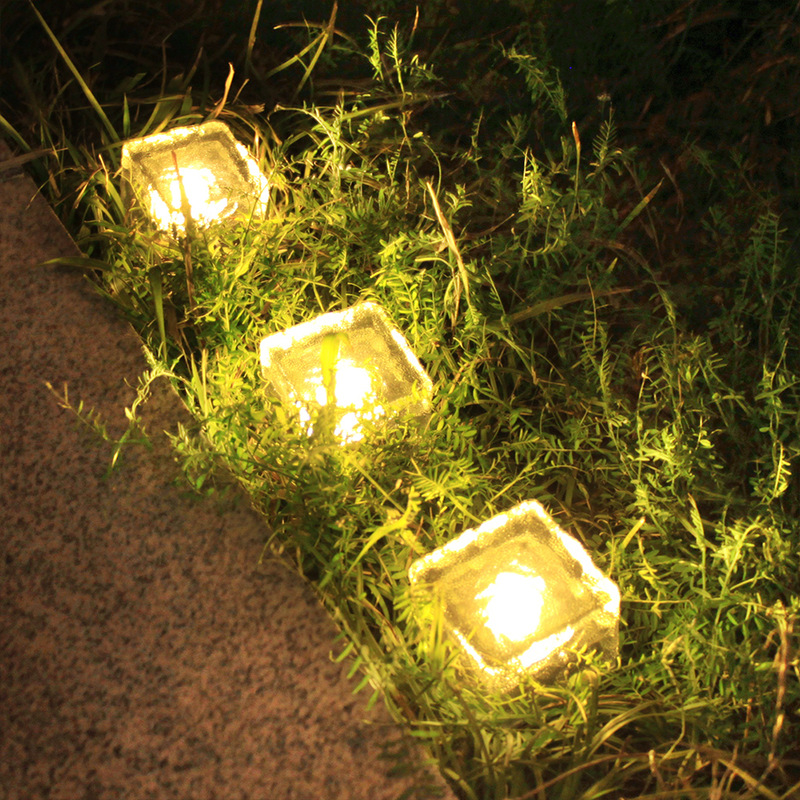 Cross-Border Outdoor 1led Solar Lamp Courtyard Landscape Decoration Ice-Cream Brick Lamp Floor Tile Square Underground Lamp Garden Lamp