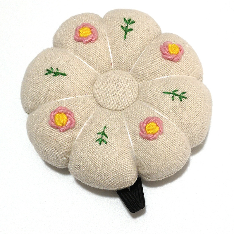 跨境手腕南瓜针插包 小花插针包针扎手工刺绣针垫十字绣工具e378